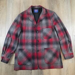 Vintage Pendelton 100% Pure Virgin Wool 3 Pocket 3 Button Blazer Shirt Jacket